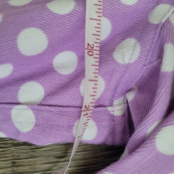 Christopher & Banks Purple Polka Dot Denim Jacket Women’s 1X 3/4 Sleeve - Picture 11 of 12